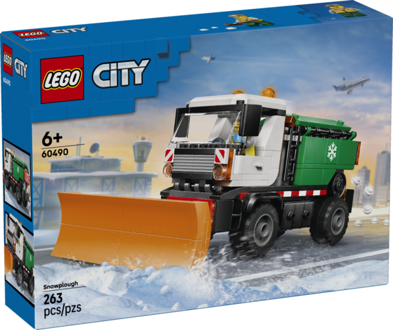 Zestaw LEGO City Pług śnieżny 263 elementy — pojazd z funkcją rozsypywania soli