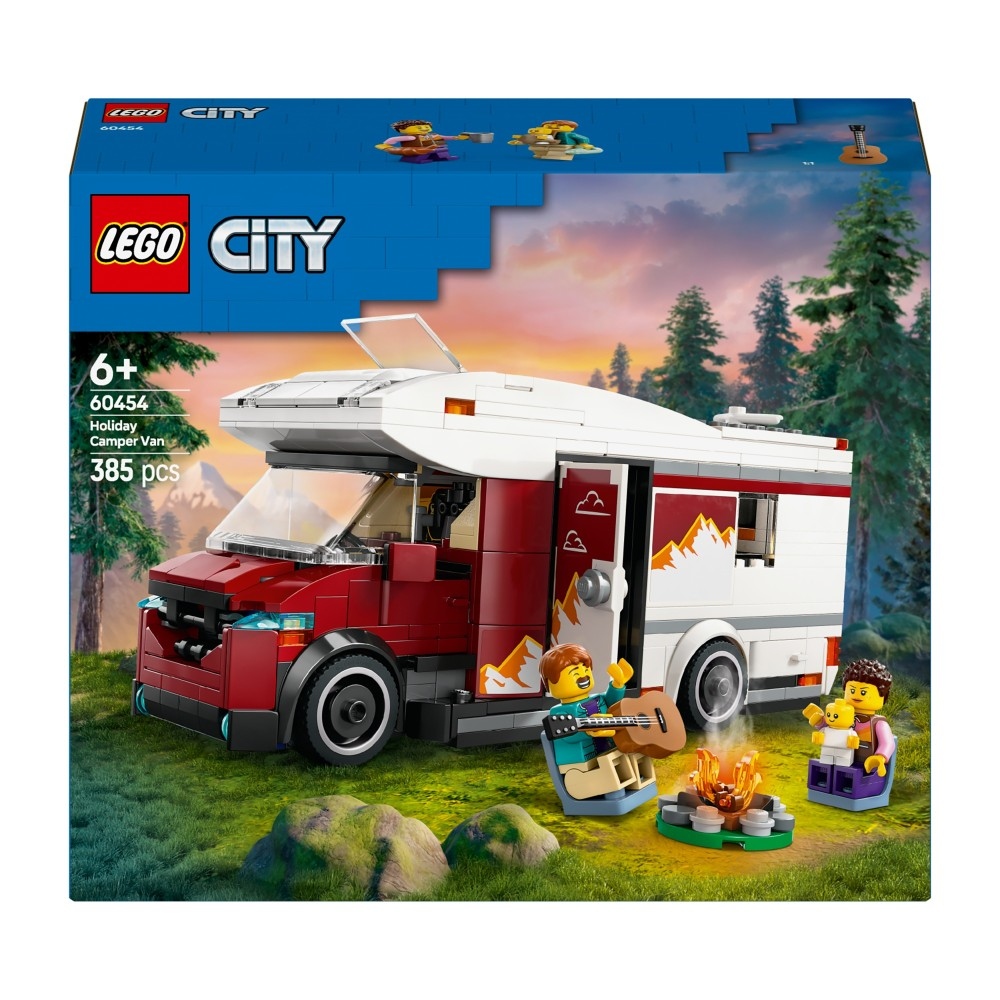 LEGO City Wakacyjny kamper pełen przygód 60454 z funkcjonalnym wnętrzem i akcesoriami