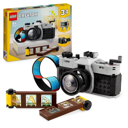 Zestaw LEGO Creator 3w1 Aparat w stylu retro 31147 z detalami konstrukcji