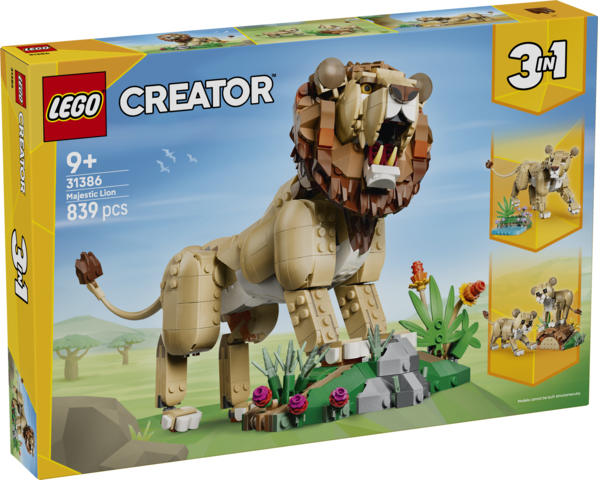 Zestaw LEGO Creator 3w1 Dzikie zwierzęta: Dumny lew - model lwa z ruchomymi elementami