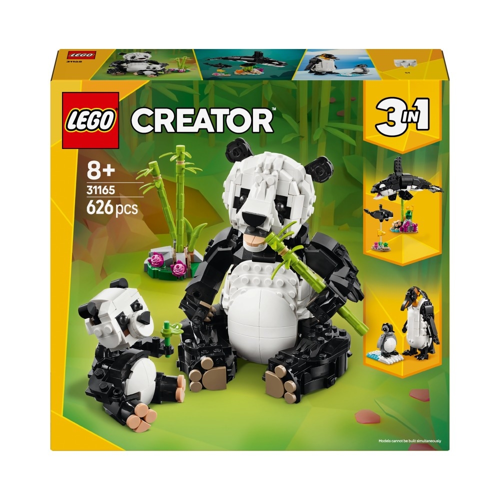 Zestaw LEGO Creator 3w1 Dzikie zwierzęta rodzina Pand z ruchomą pandą i młodym bambusem