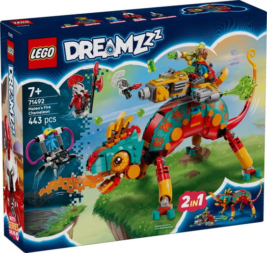 Zestaw LEGO DREAMZzz Ognisty kameleon Mateo 71492 z 443 elementami i minifigurkami