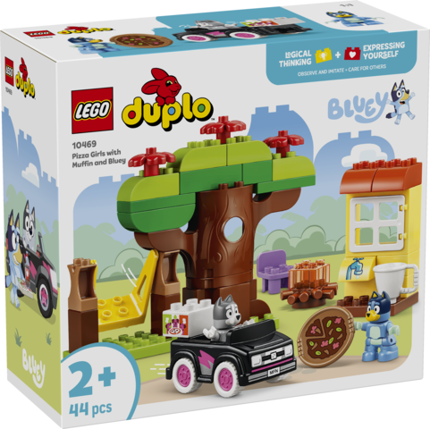 Zestaw LEGO Duplo Bluey Pizzerki z Muffinką i Blue 10469 z figurkami i akcesoriami