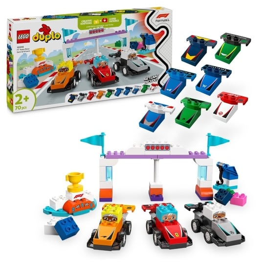 LEGO Duplo Town Bolidy i kierowcy F1 10445 zestaw z bolidami i kierowcami w dużych klockach DUPLO