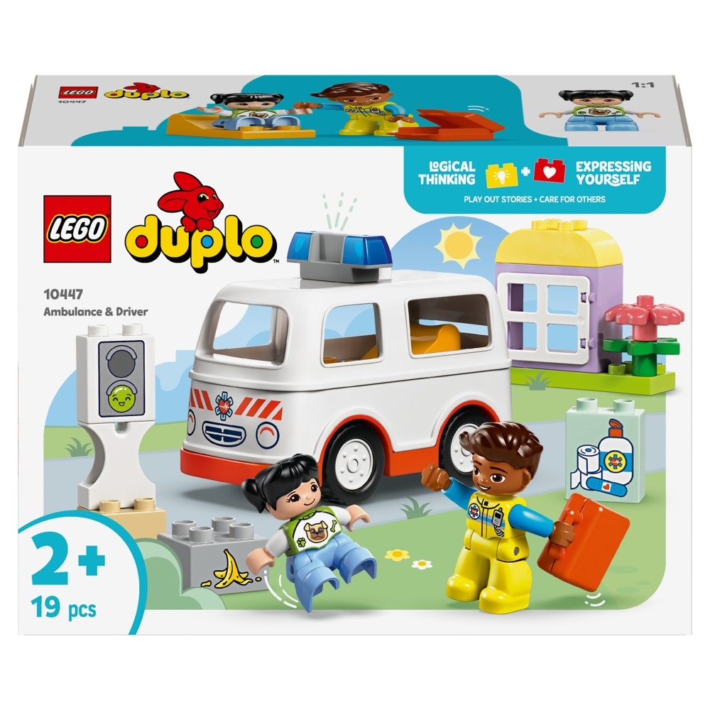 LEGO Duplo Town Karetka z kierowcą 10447 – zestaw LEGO® DUPLO® z pojazdem ratunkowym i figurkami