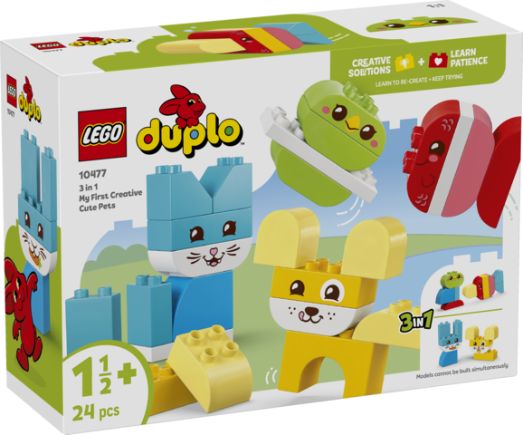 Zestaw LEGO Duplo kreatywne zwierzaki 3w1 10477 z dużymi klockami dla małych dzieci