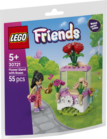 LEGO Friends kwiatowe stoisko z różami 30721 z minilaleczką Liann i bukietami