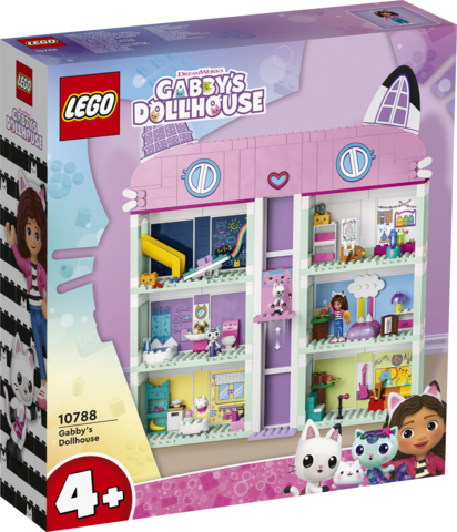 LEGO Gabby’s Dollhouse Koci domek Gabi 10788 wielopoziomowy domek z windą i 8 pomieszczeniami