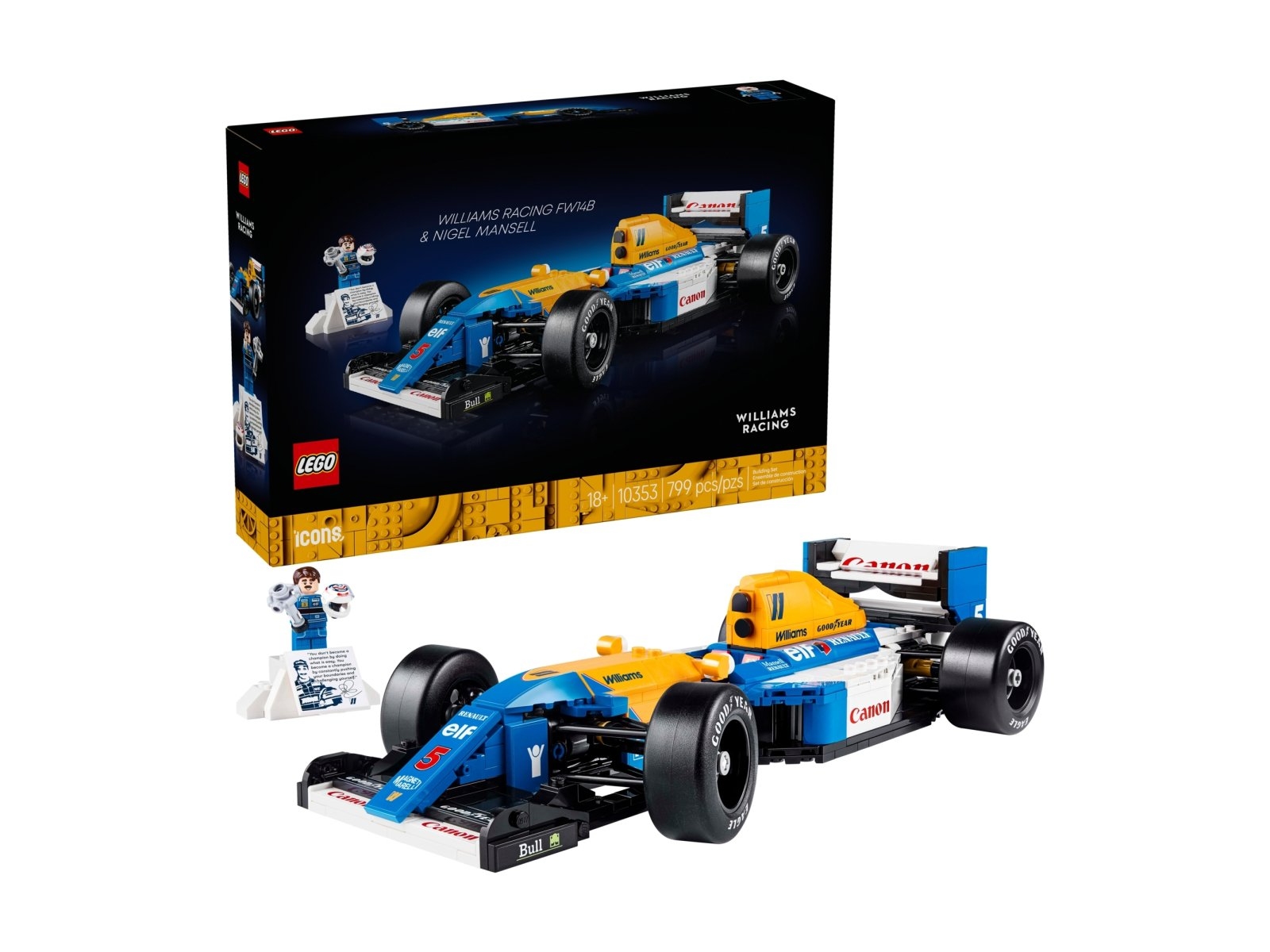 Model LEGO Icons Williams Racing FW14B 10353 z minifigurką Nigela Mansella
