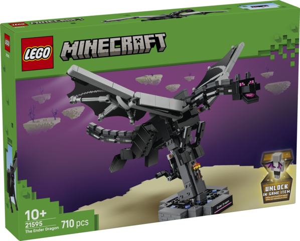 Model LEGO Minecraft Smok Kresu 21595 z ruchomymi skrzydłami i portalem wyjściowym