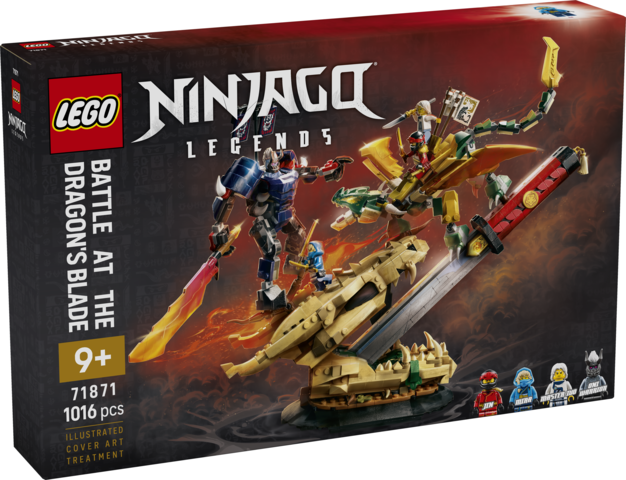 LEGO Ninjago Bitwa o Smocze Ostrze 71871 – zestaw konstrukcyjny z ruchomym smokiem i mechem