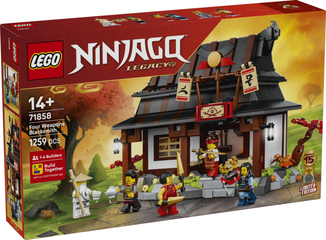 LEGO Ninjago Kuźnia Cztery Bronie 15-lecie 71858 detal modelu i minifigurki