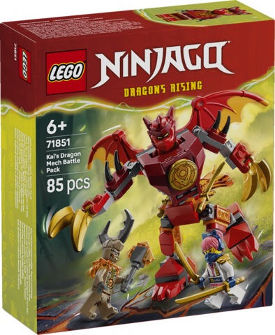 LEGO Ninjago Smok-mech Kaia zestaw bitewny 71851 z ruchomym modelem i minifigurkami