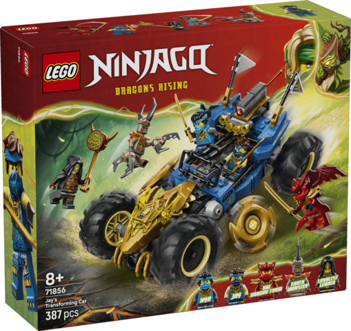 LEGO Ninjago wielofunkcyjny samochód Jaya 71856 - widok modelu w trybie samochodu wyścigowego