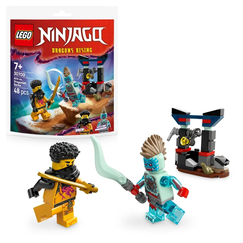 Minifigurki Arina i przeciwnika ze Spektralnych Dragonów w zestawie LEGO NINJAGO 30700