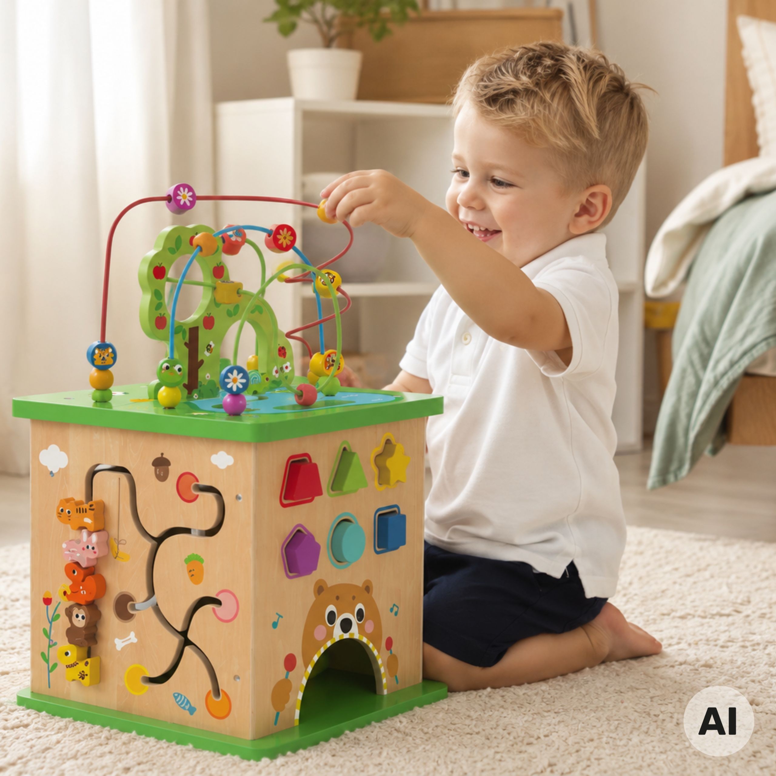 Panel z sorterem i labiryntem zwierzątek na kostce TOOKY TOY
