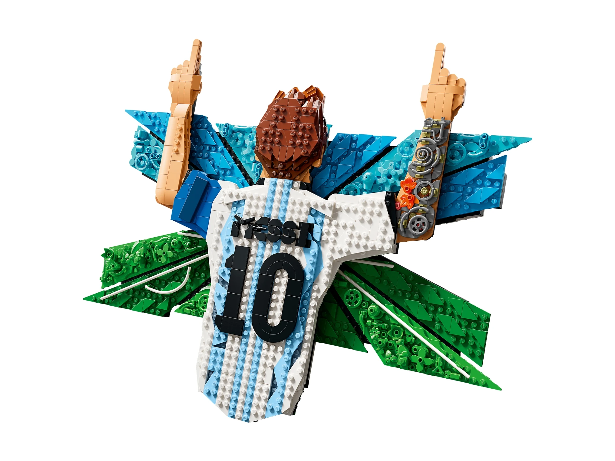 LEGO Editions Lionel Messi – cieszynka 43018 elementy modelu i teksturowane tło boiska