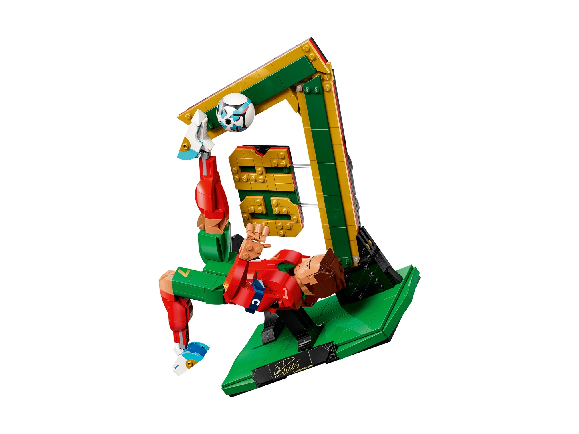 Model LEGO Editions Cristiano Ronaldo w pozie Siuuu z numerem 7