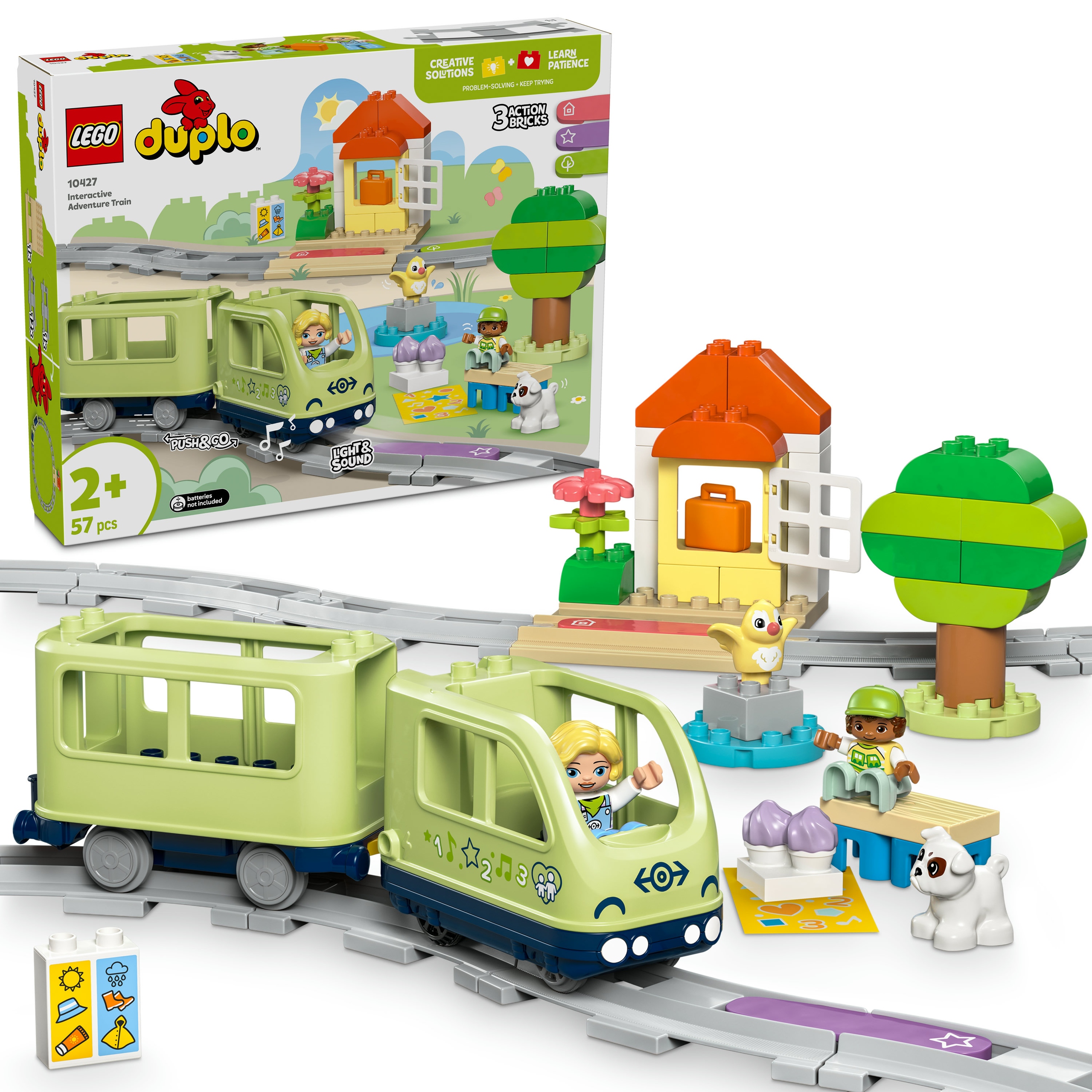 Interaktywny pociąg LEGO Duplo 10427 z torami i figurkami