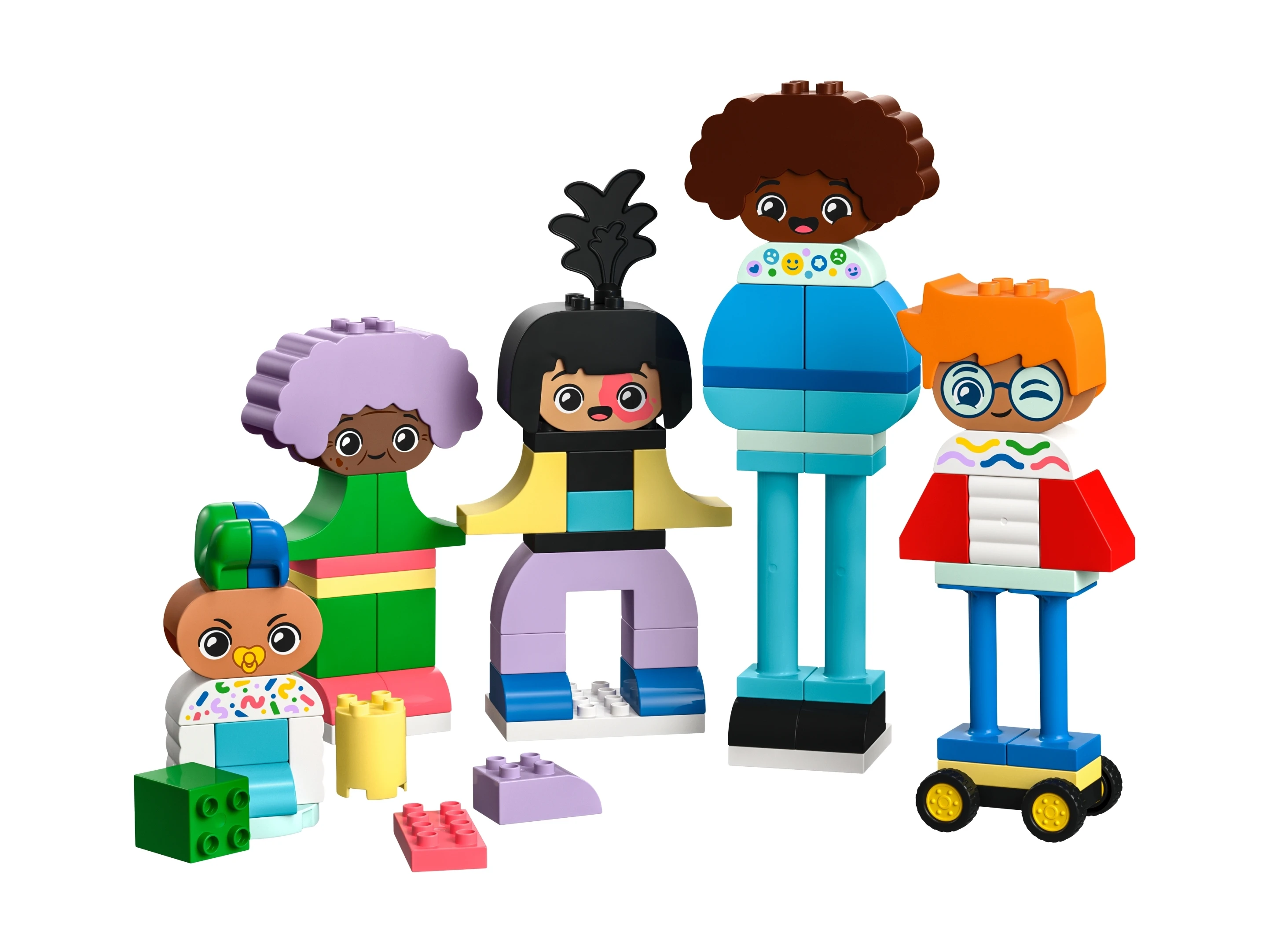 LEGO Duplo Ludziki z emocjami 10423 - przykładowe postaci i elementy zestawu