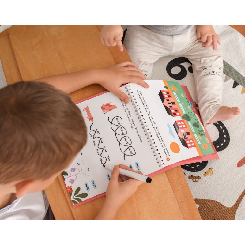 Zadania edukacyjne w książce Bazgraki piszą i czytają Kapitan Nauka