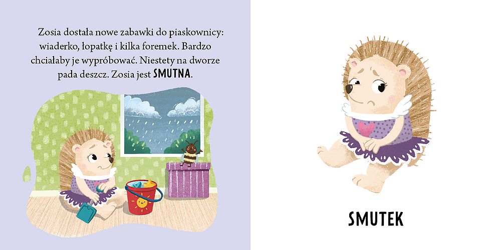 Ilustracje z książeczki Zosia odkrywa emocje wydawnictwa Wilga