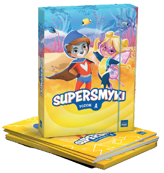 Pakiet edukacyjny Supersmyki Poziom A dla trzylatków - MAC PODRĘCZNIKI, format 300x210 mm