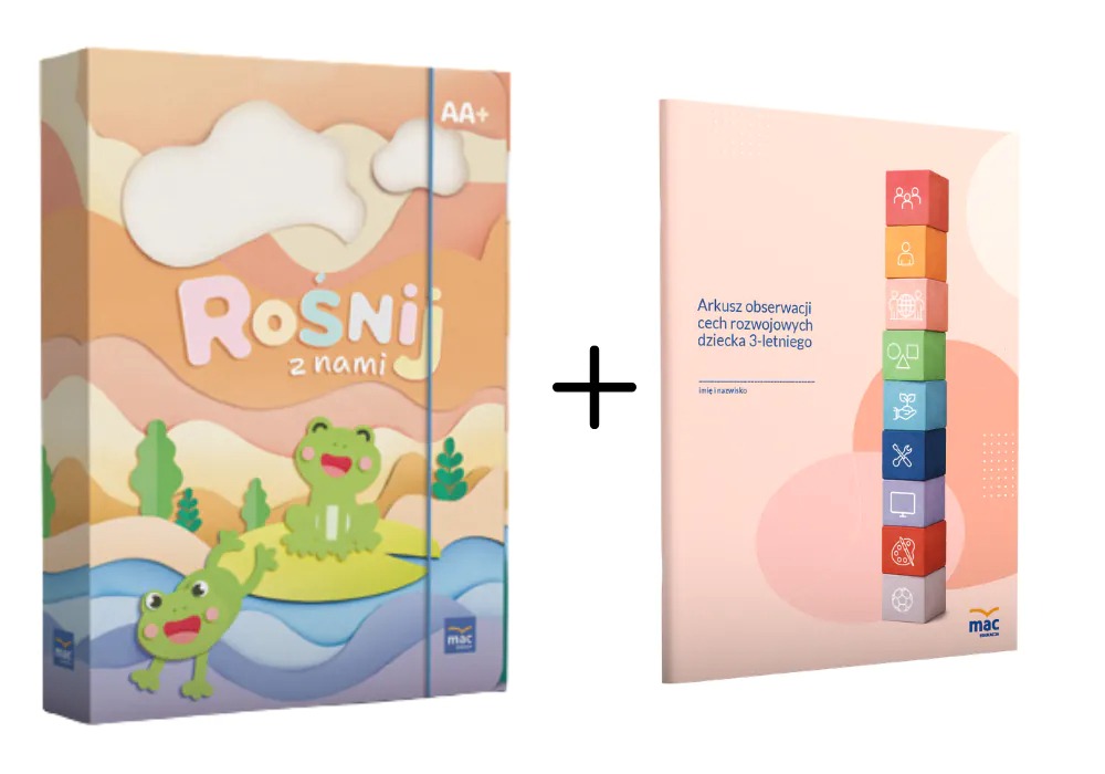 Superpakiet Rośnij z nami Poziom A i A+ z MAC PODRĘCZNIKI - zestaw edukacyjny dla 3-latków
