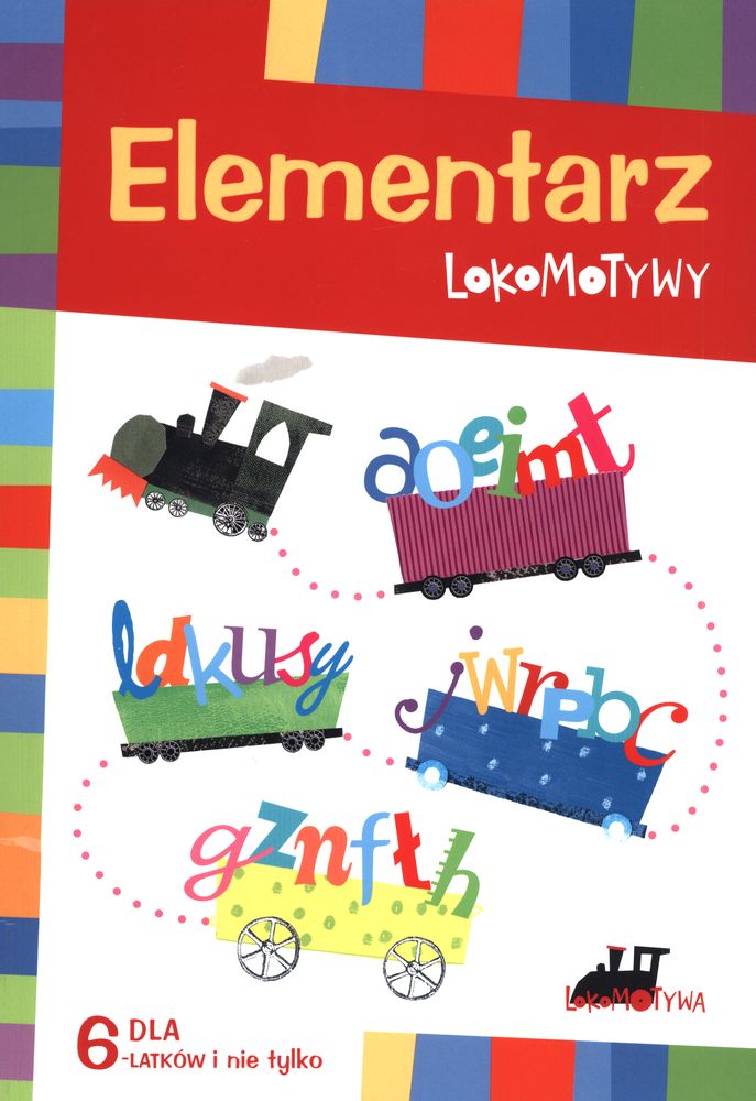 Elementarz lokomotywy GDAŃSKIE WYDAWNICTWO OŚWIATOWE – okładka książki edukacyjnej dla dzieci