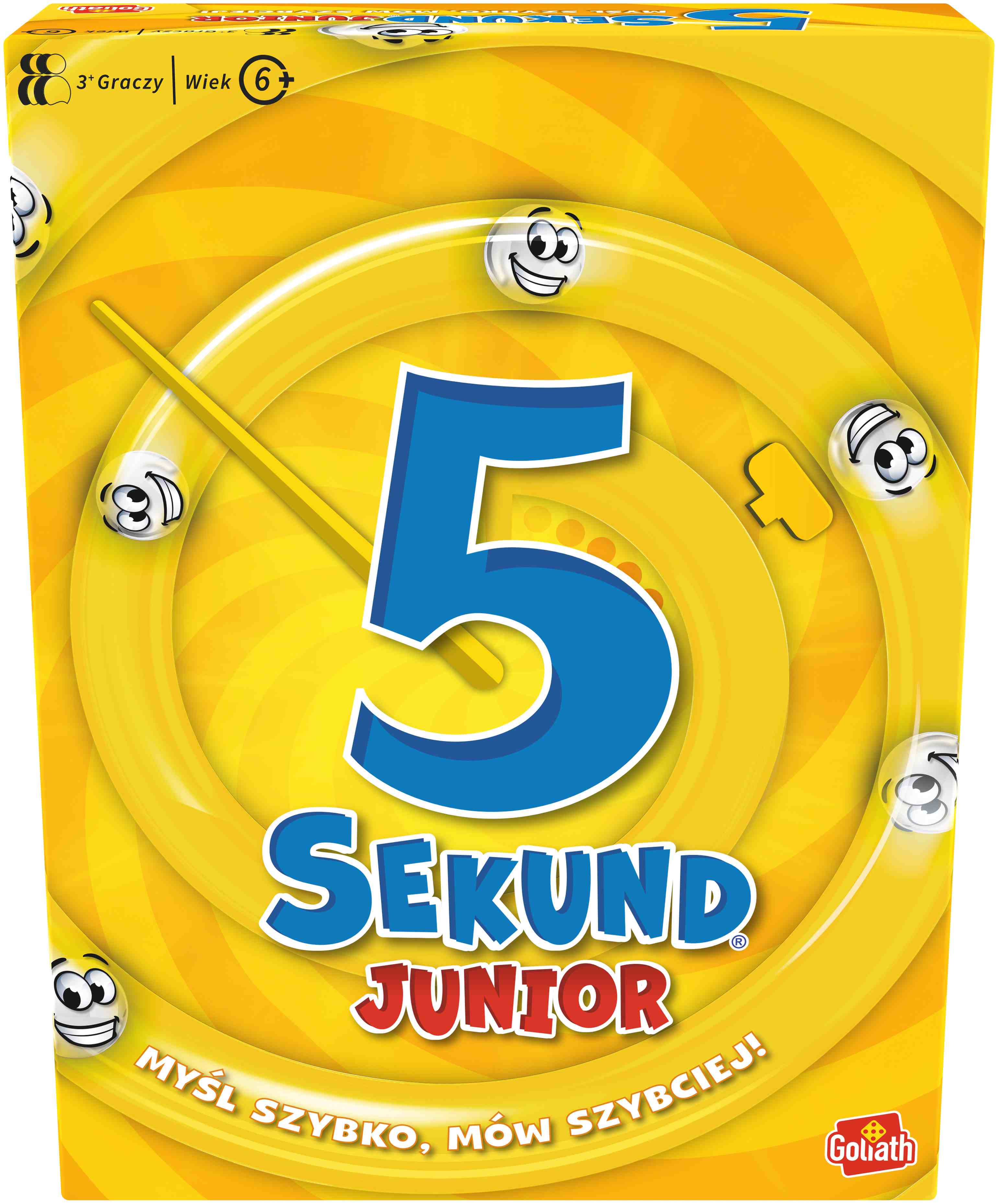 Gra towarzyska 5 Sekund Junior od PlayMonster – pudełko i elementy gry