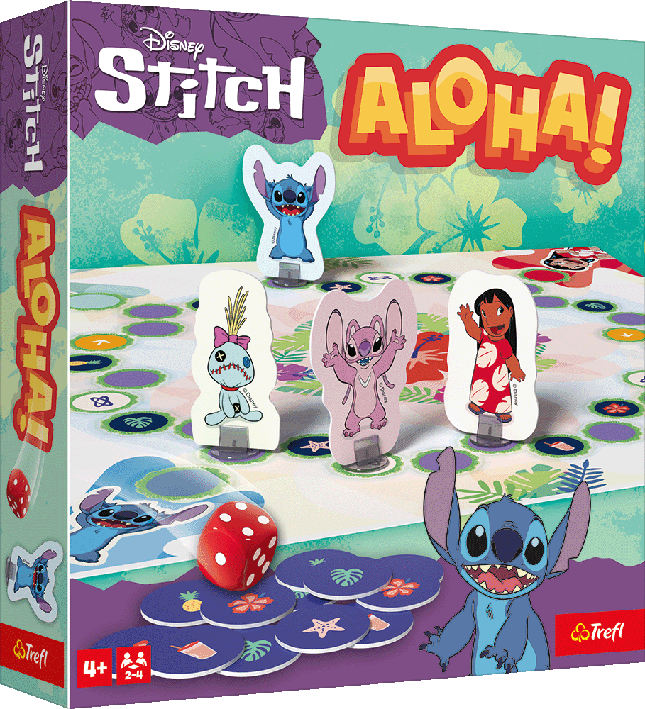 Zestaw elementów do gry Aloha! Disney Lilo&Stitch Trefl PAP - pionki i karty