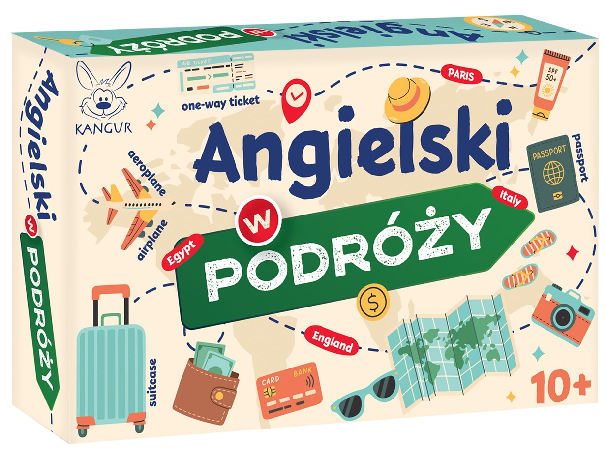 Zestaw kart do gry Angielski w podróży KANGUR - 162 pytania edukacyjne