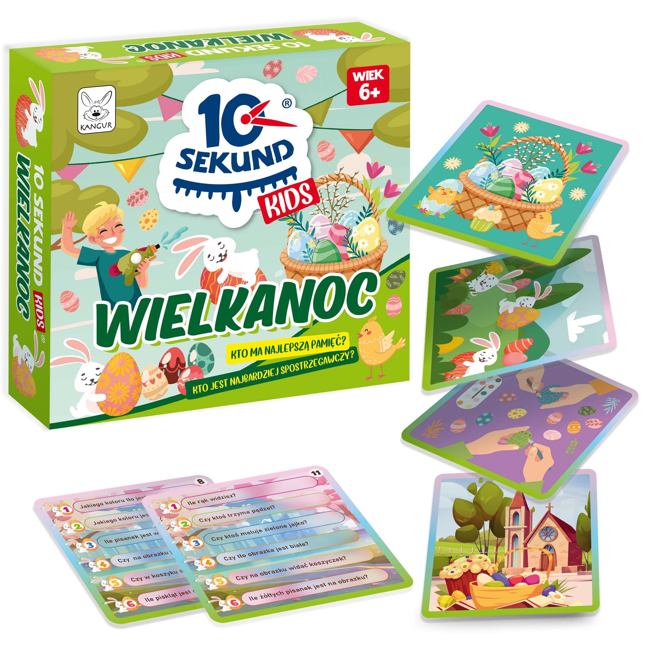 Gra 10 Sekund Kids Wielkanoc KANGUR - kolorowe ilustracje wielkanocne