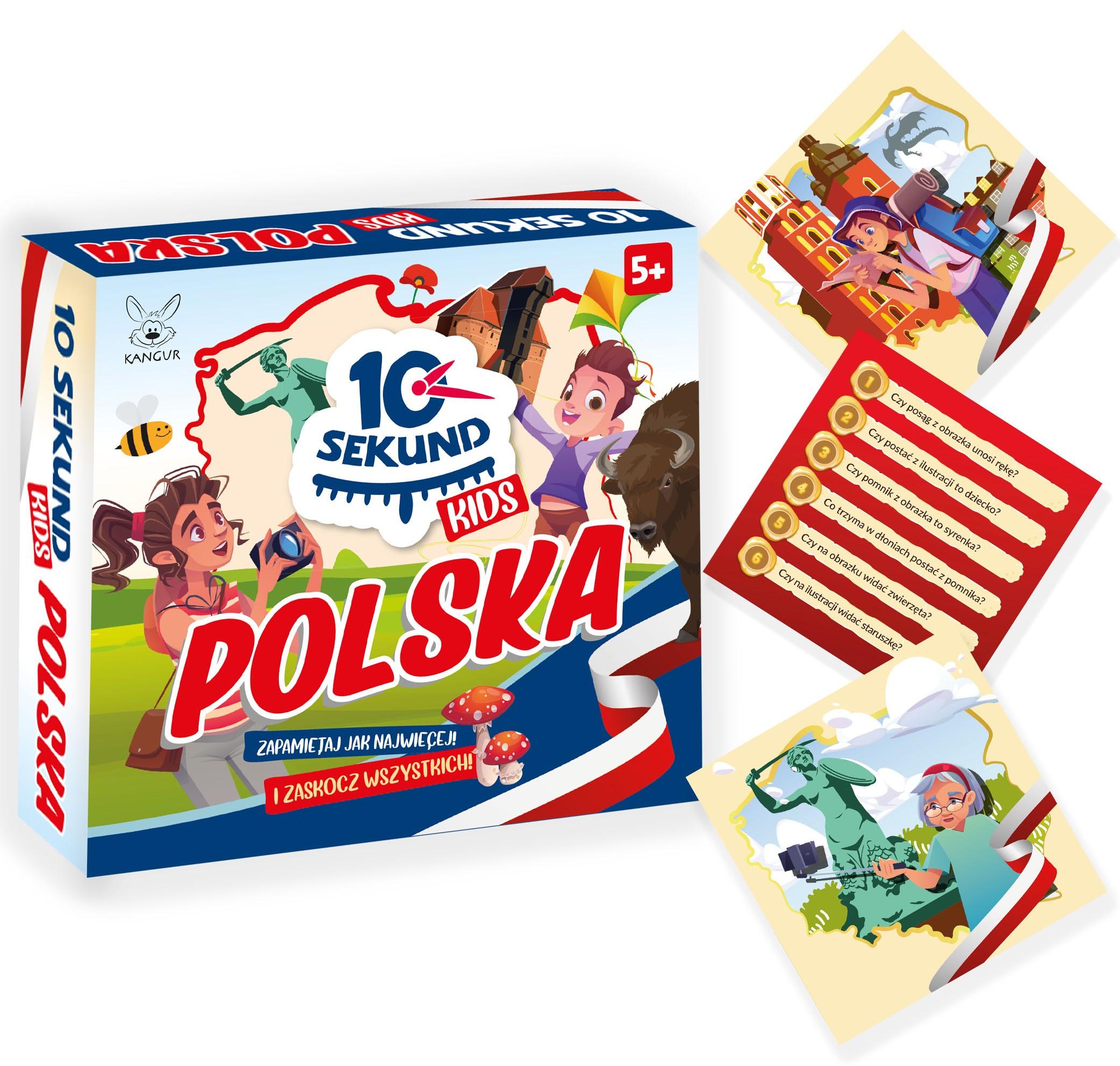 Gra 10 Sekund Kids Polska KANGUR - pudełko i elementy gry
