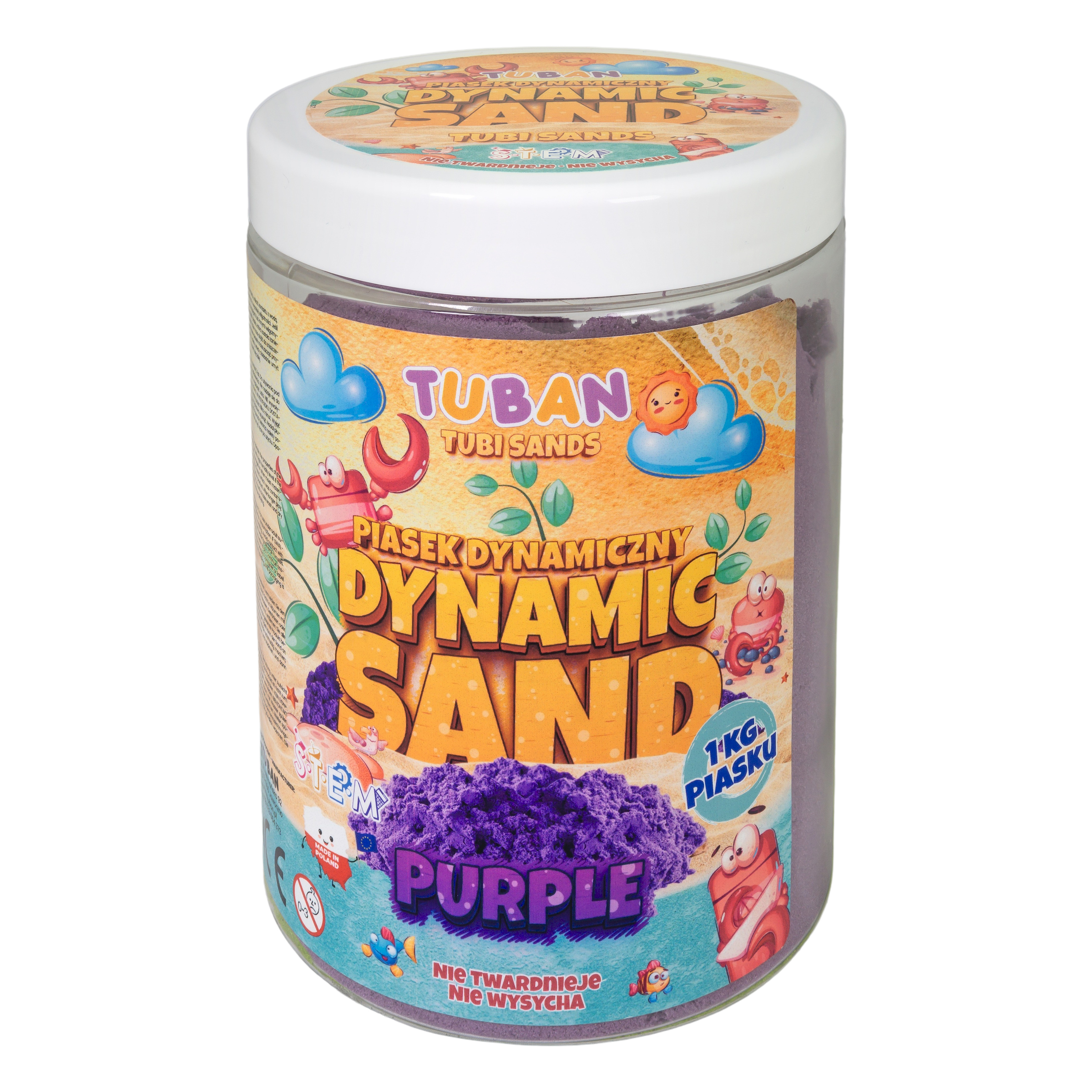 Piasek Dynamiczny Fioletowy 1 kg TUBAN w opakowaniu 140x105 mm