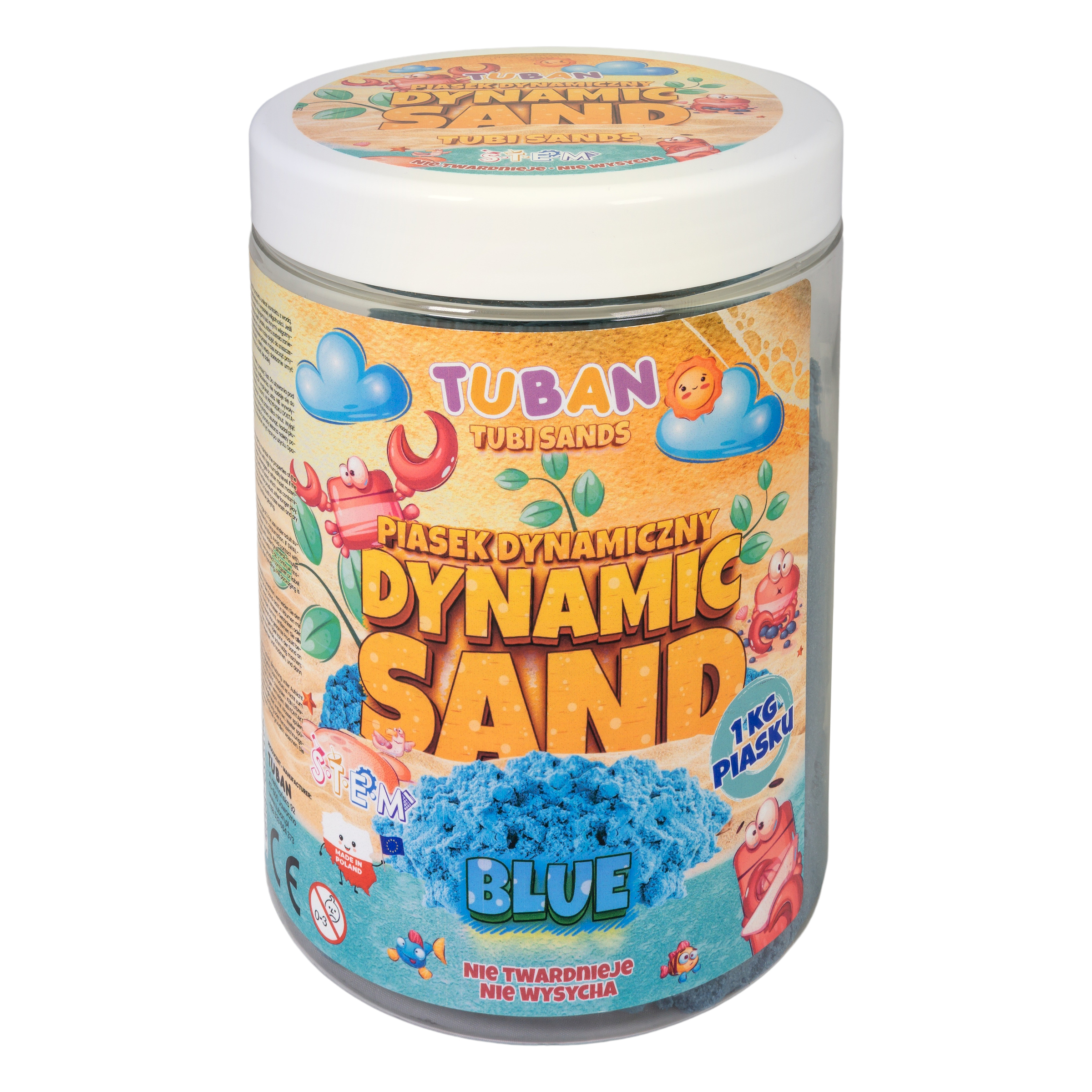 Piasek Dynamiczny Niebieski 1 kg TUBAN – sensoryczna masa do zabawy dla dzieci
