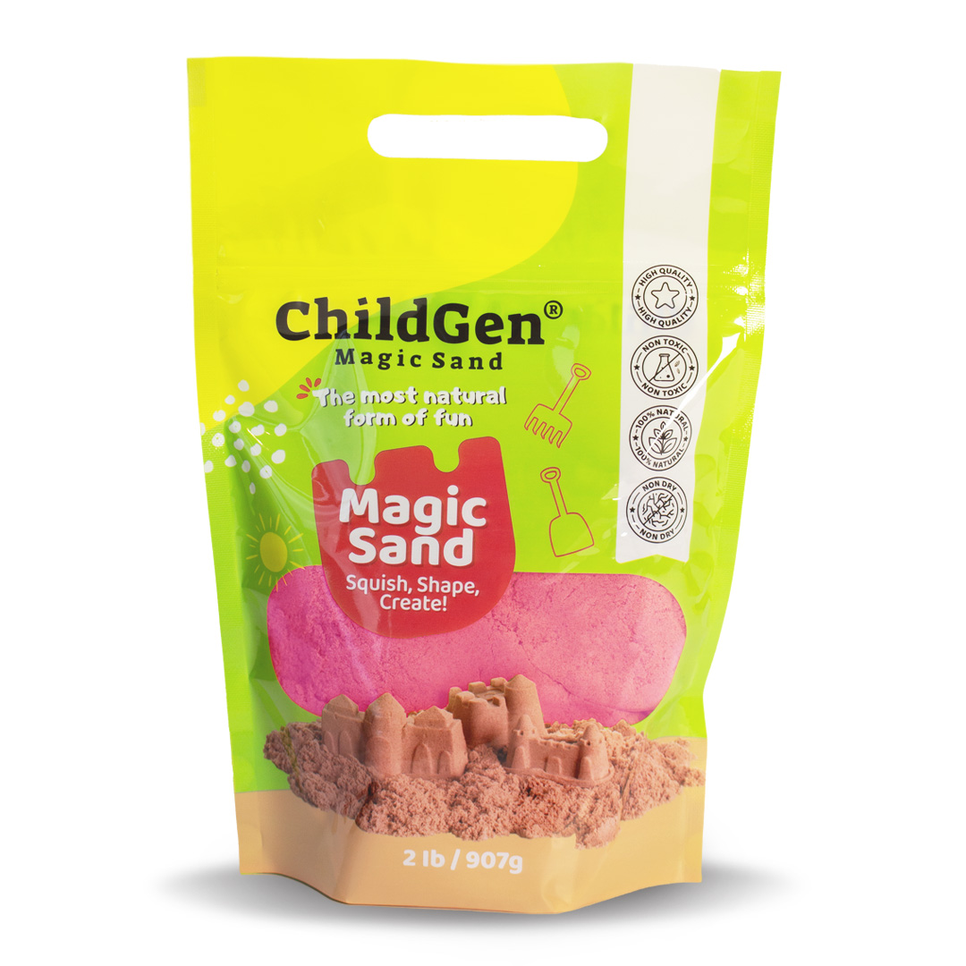 Piasek kinetyczny ChildGen 907 g naturalny różowy – sensoryczna masa do zabawy dla dzieci
