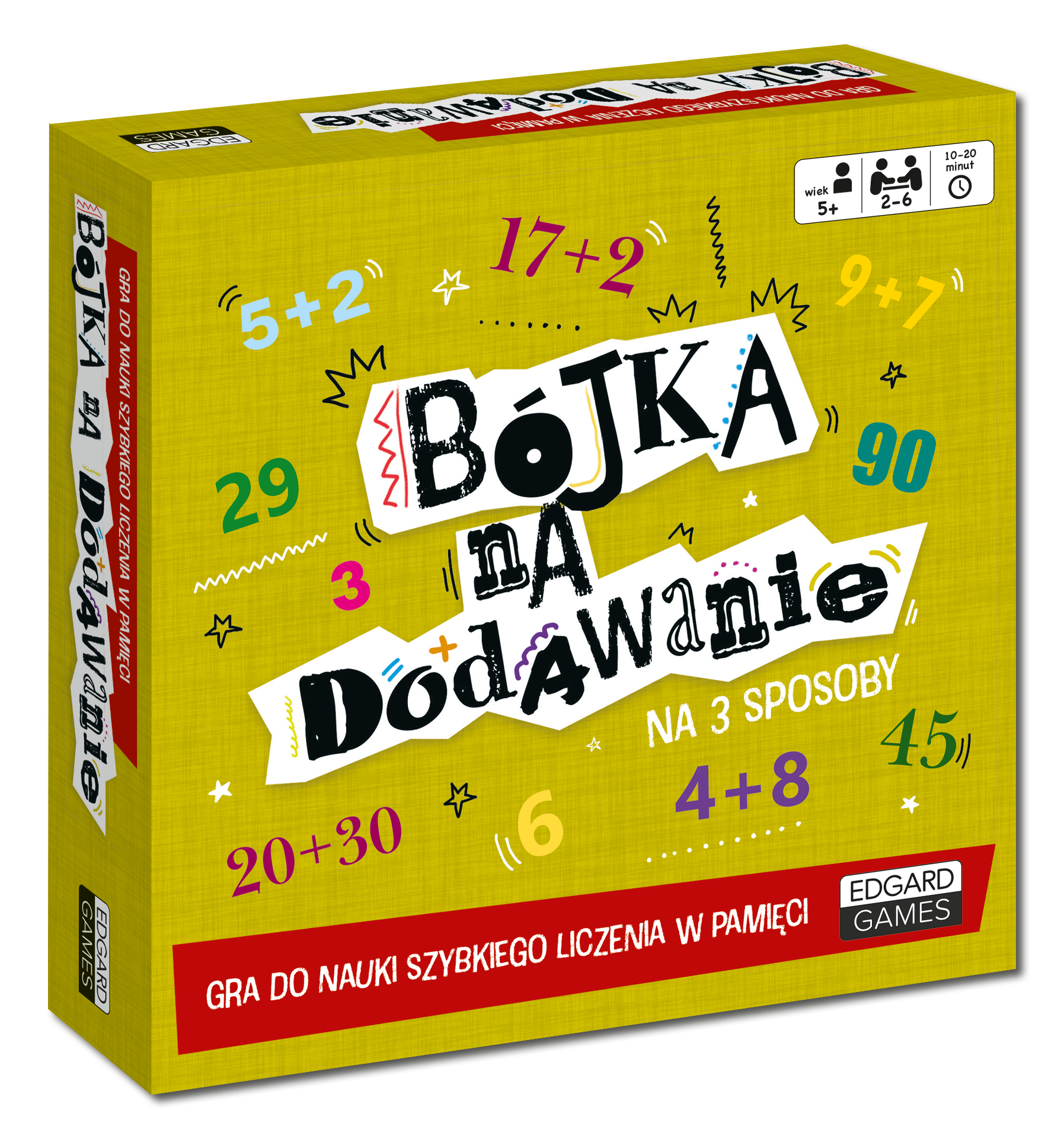 Bójka na dodawanie – gra edukacyjna Edgard PAP z 70 kartami w formacie 160x160x1 mm