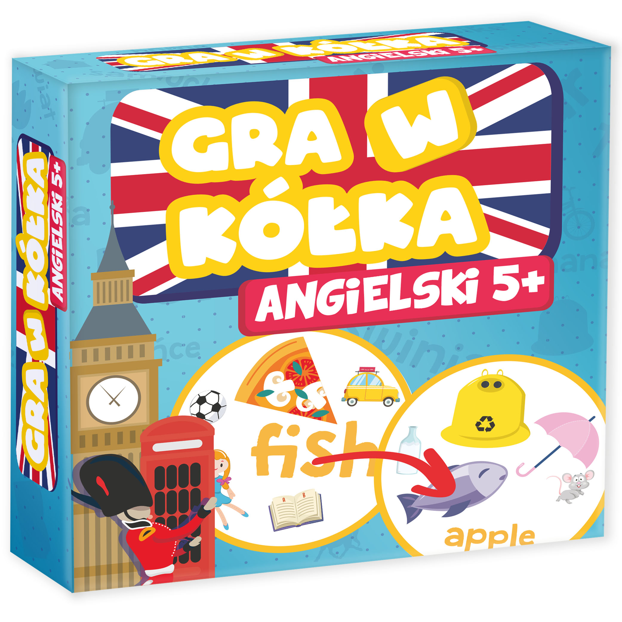 Zestaw 29 kart gry w Kółka Angielski KANGUR do nauki języka