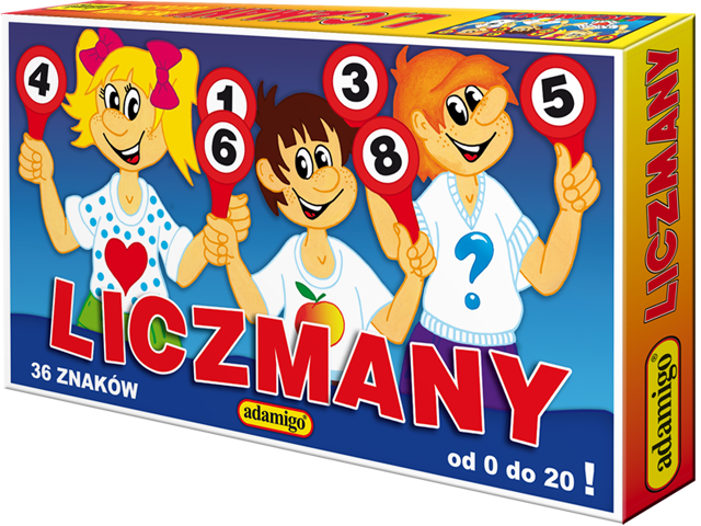 Pomoc edukacyjna Liczmany 0–20 ADAMIGO – zestaw plakietek z liczbami i działaniami matematycznymi