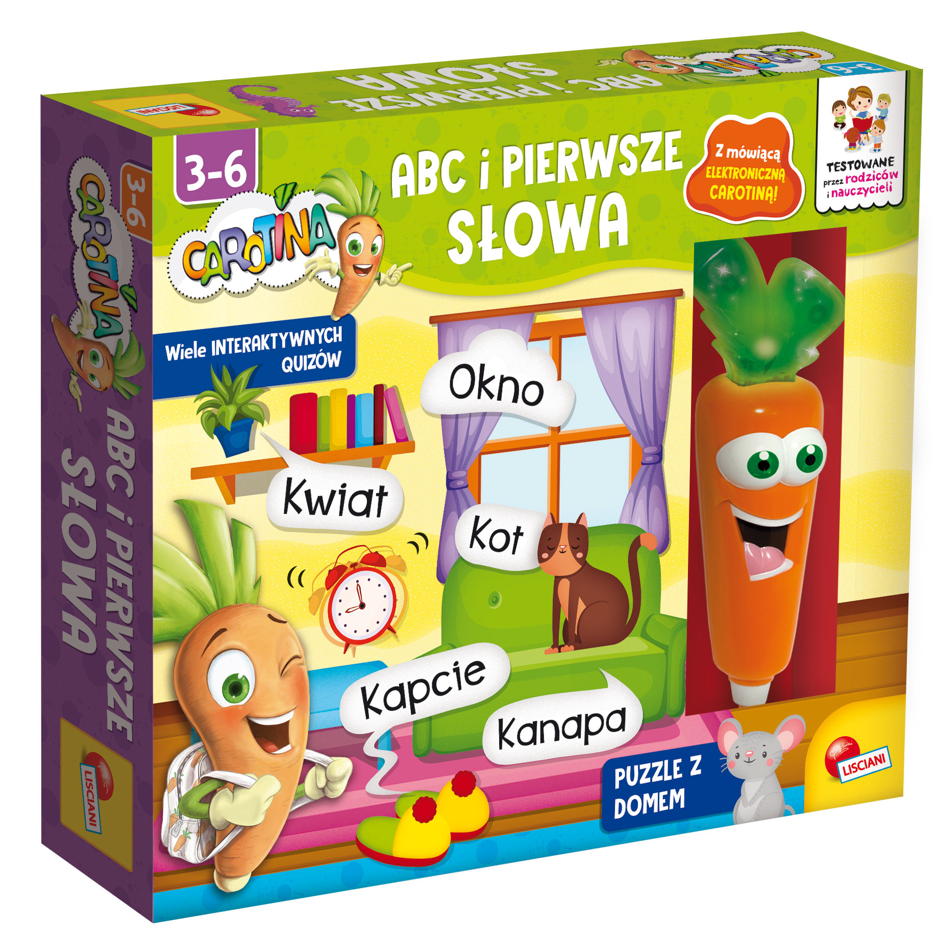 Interaktywna gra edukacyjna Lisciani Carotina ABC - karty i puzzle dla dzieci 3-6 lat