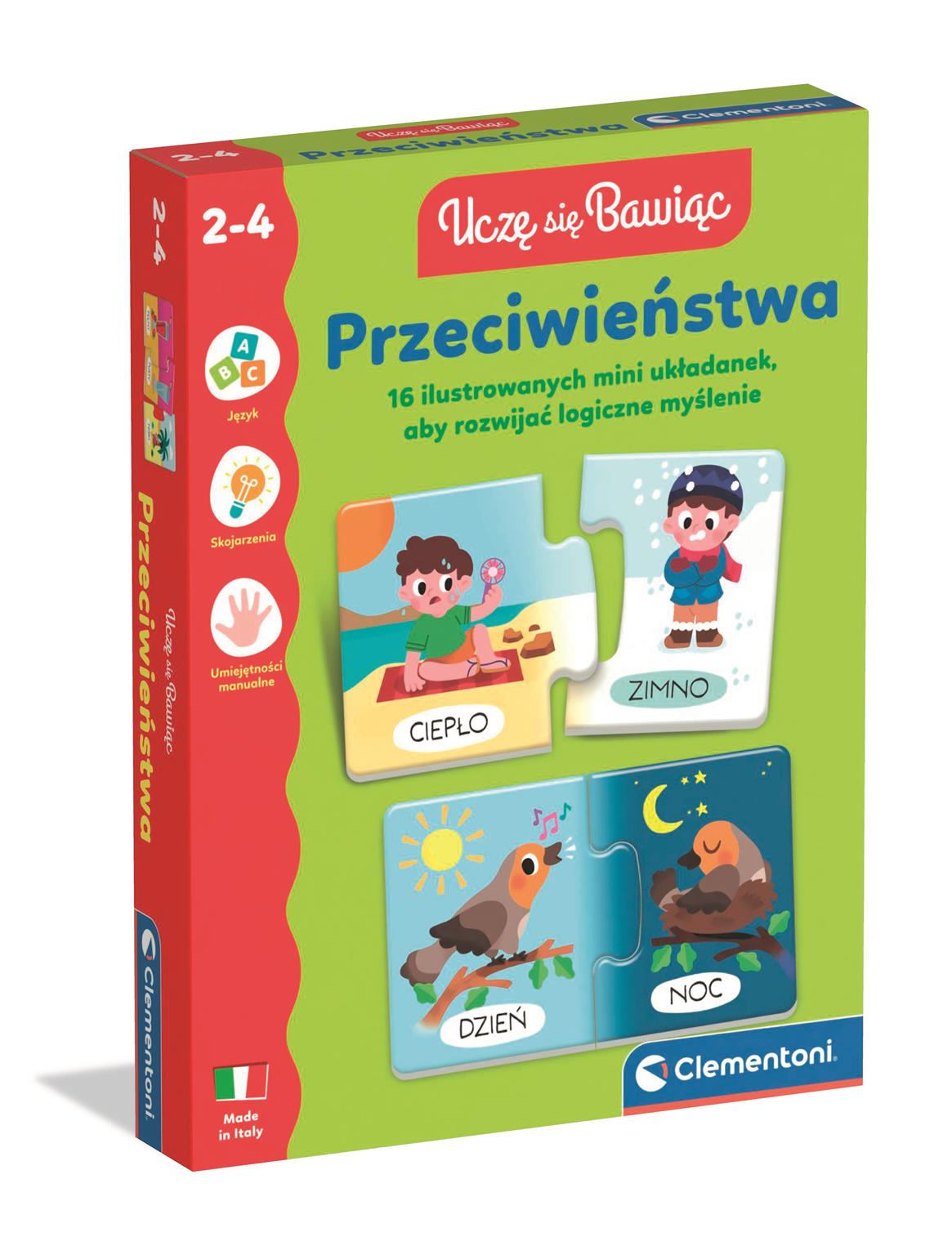 Gra edukacyjna Uczę się Bawiąc Przeciwieństwa Clementoni dla dzieci 2-4 lata