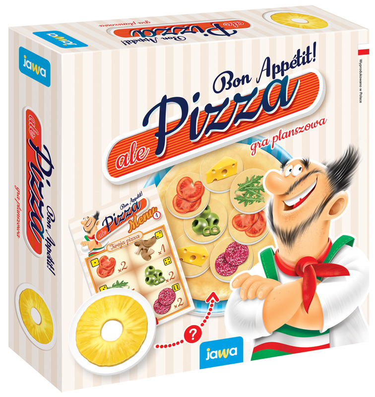 Ale Pizza Bon Appetit gra planszowa memory JAWA GRY z kolorowymi żetonami składników pizzy