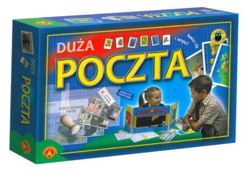 Akcesoria do zabawy w pocztę: pieczątka, bilon, koperty z zestawu Duża Poczta Alexander Gry