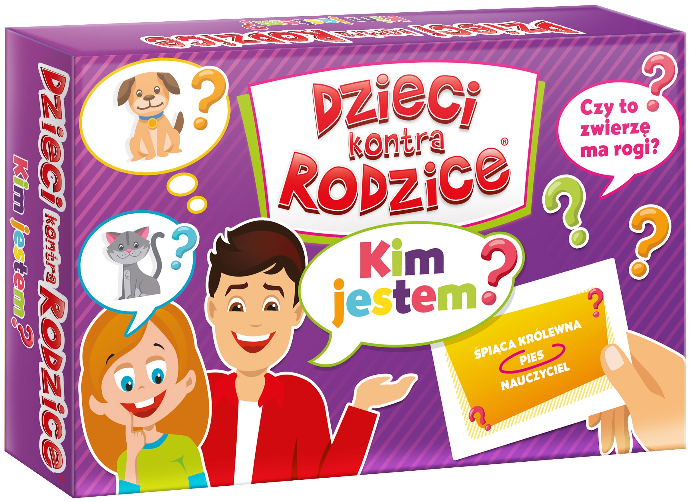 Rodzinna gra karciana Dzieci kontra Rodzice Kim Jestem? KANGUR z 54 kartami
