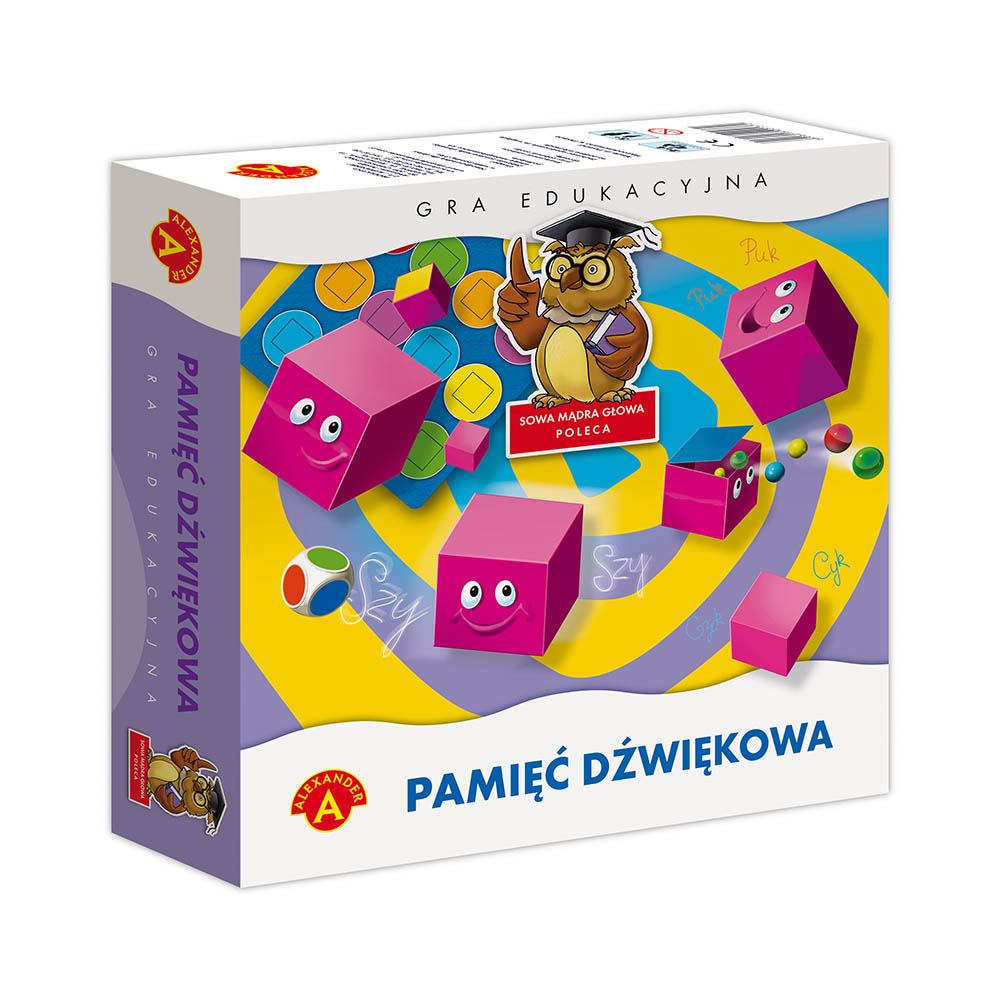 Gra edukacyjna Pamięć Dźwiękowa Alexander z 16 klockami dźwiękowymi wspiera pamięć słuchową