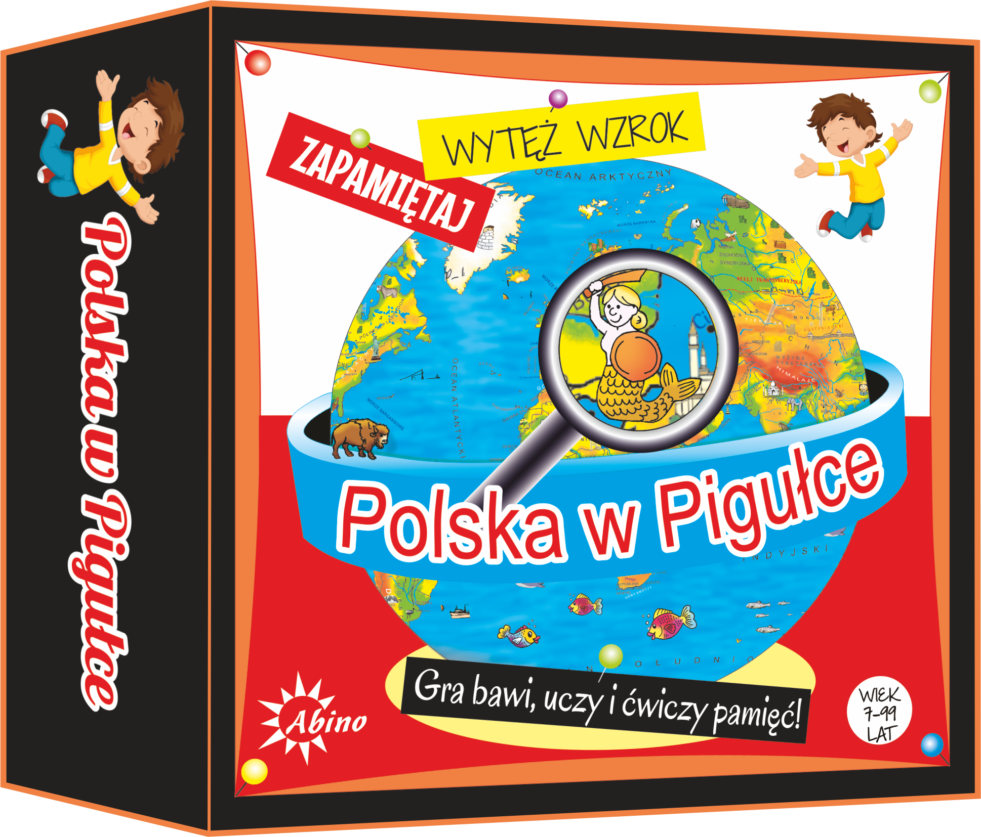 Gra edukacyjna Polska w Pigułce ABINO – okrągłe karty z ilustracjami o Polsce