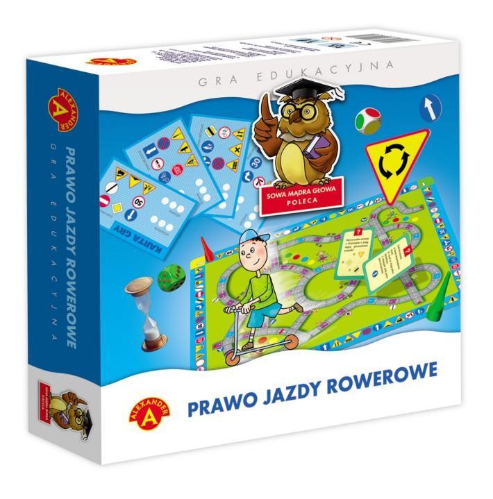 Zestaw gry Prawo Jazdy Rowerowe z pionkami, kostkami i kartami pytań od ALEXANDER GRY