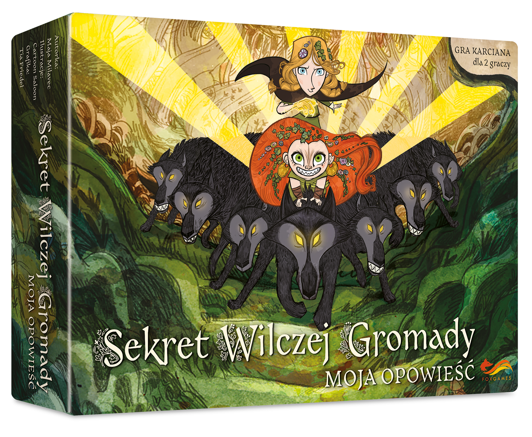 Sekret Wilczej Gromady gra karciana Fox Games – plansza 5 na 5 kart