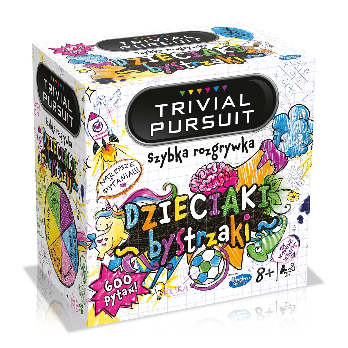 Plansza i elementy gry edukacyjnej Trivial Pursuit Dzieciaki Bystrzaki - widok z góry